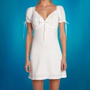 NWT Cute DOLLS KILL DELIAS BEST INTENTIONS white MINI sweetheart Sun DRESS XS